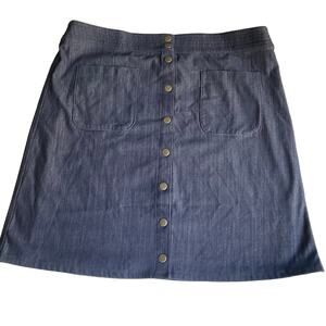 Agnes & Dora Women Pencil Skirt size 3XL w Button Front, Blue, XXXL